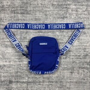 Coachella 2025 Amex Festival Crossbody Bag Royal Blue Canvas Strap Pouch